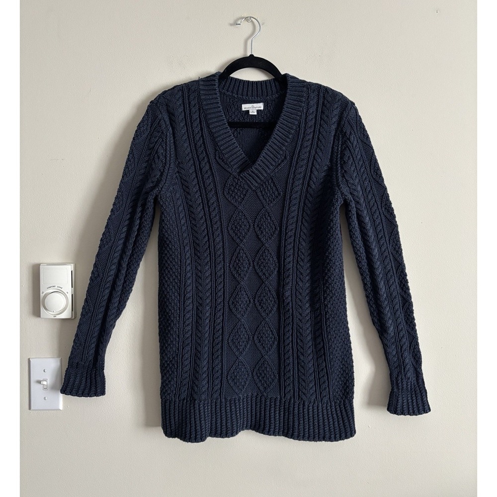 LL Bean‎ Womens Signature Fisherman Sweater Tunic Length Small Preppy Outdoor